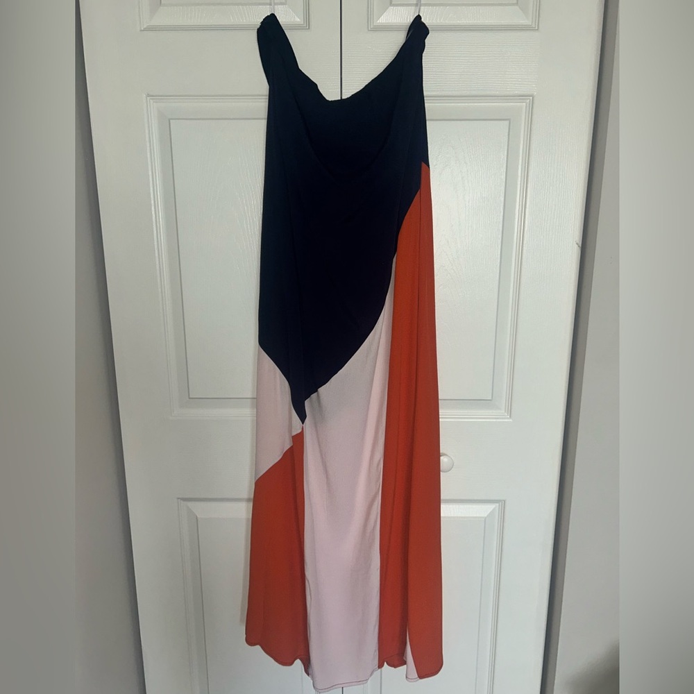 💰 SOLD 💰Mister Zimi - Elegant Colorblock strapless Maxi dress- Geometric - Picture 5 of 7
